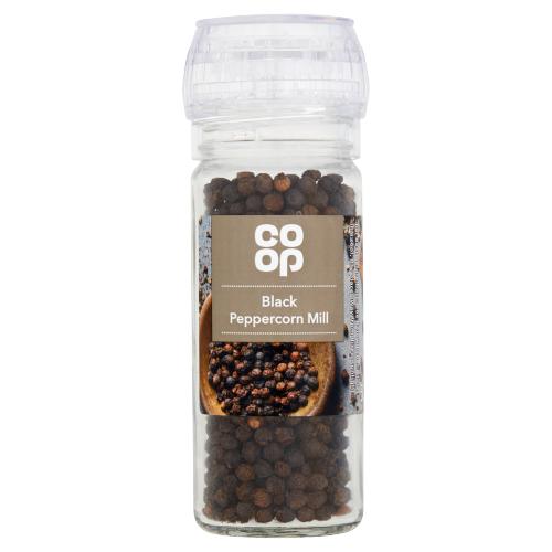 COOP BLACK PEPPERCORNS DISPOSABLE MILL 50G