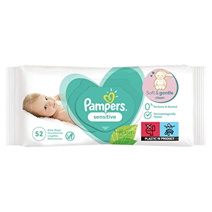 PAMPERS SENSITIVE BABY WIPES 52S