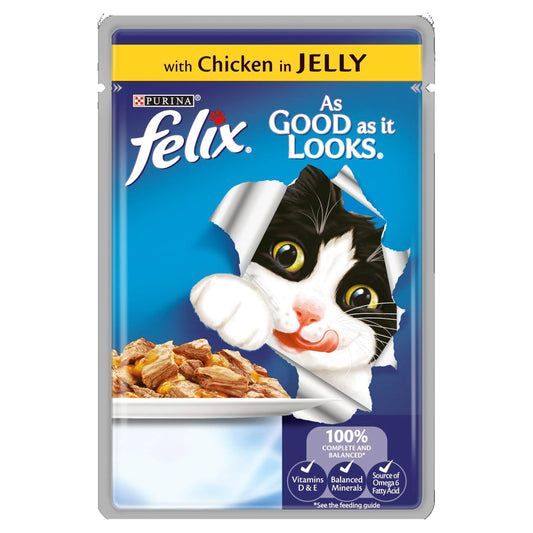 FELIX Jelly Wet Cat Food Pouch - Chicken 100g