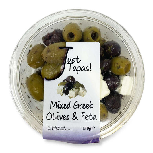 JUST TAPAS GREEK GREEN GARLIC OLIVES