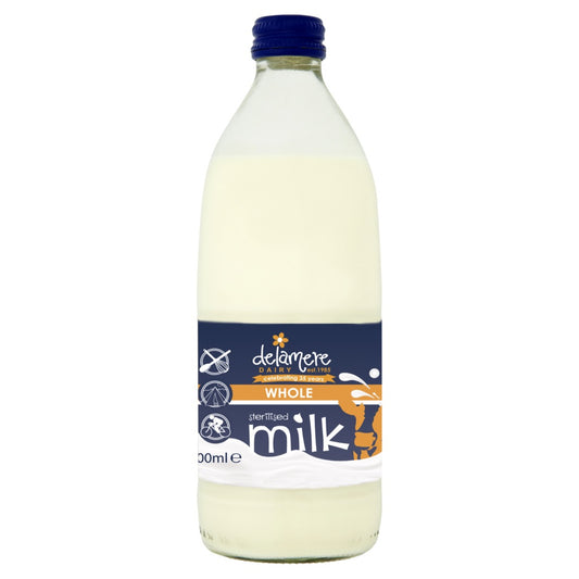 DELAMERE STERILISED WHOLE MILK IN GLASS 500ML