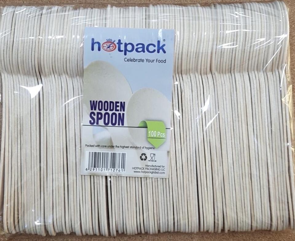 Hotpack Wooden Spoon 100 pcs pack